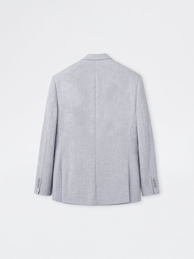 WES Formals Grey Melange Relaxed-Fit Blazer