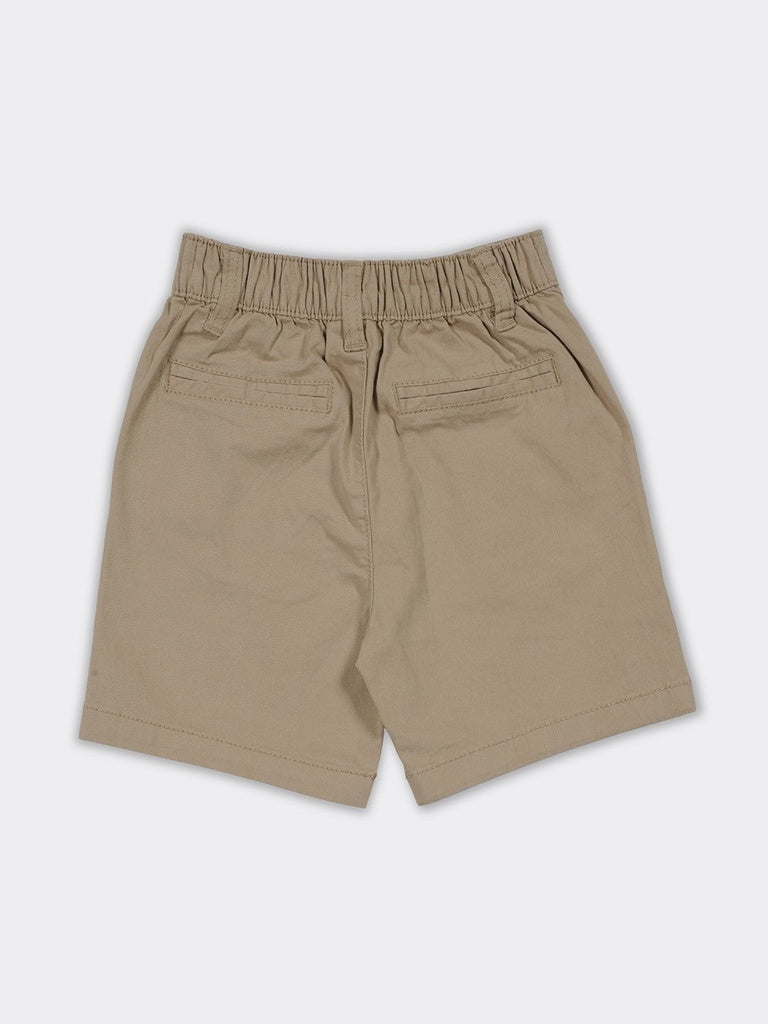 HOP Kids Boys Light Taupe Regular Fit Cotton-Blend Shorts