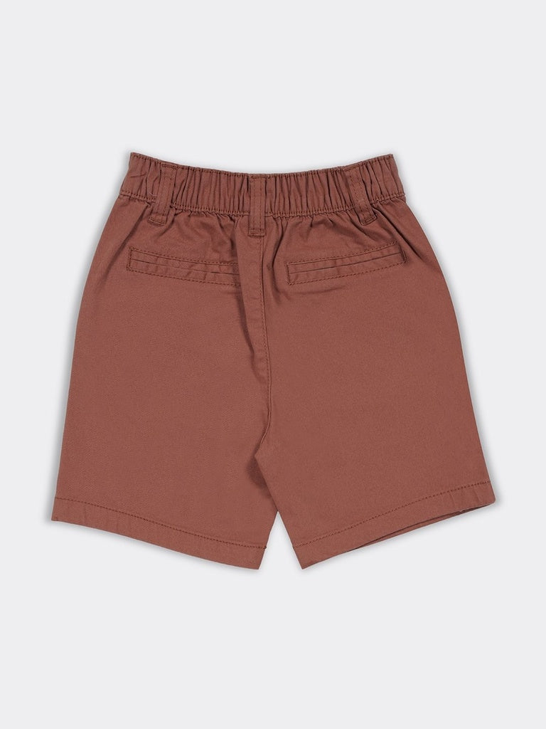HOP Kids Boys Dusty Rose Mid-Rise Regular Fit Cotton-Blend Shorts