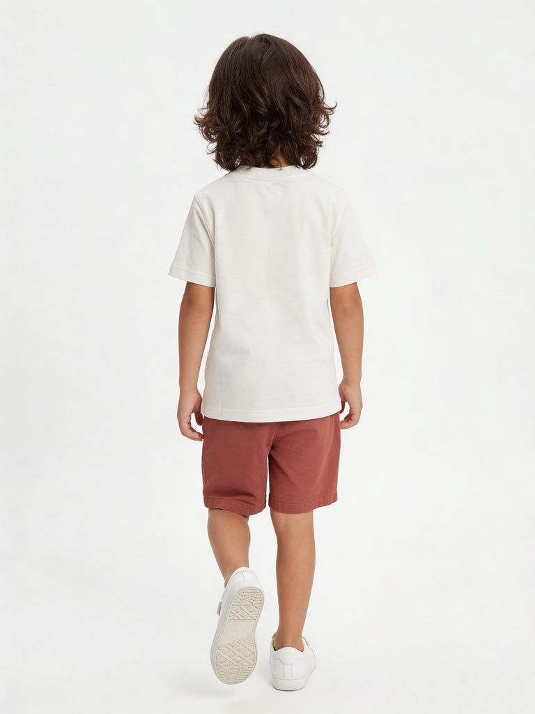 HOP Kids Boys Dusty Rose Mid-Rise Regular Fit Cotton-Blend Shorts