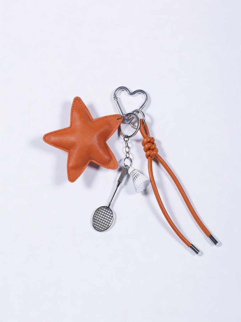 Orange Star Motif Decorative Top Charm Accessory