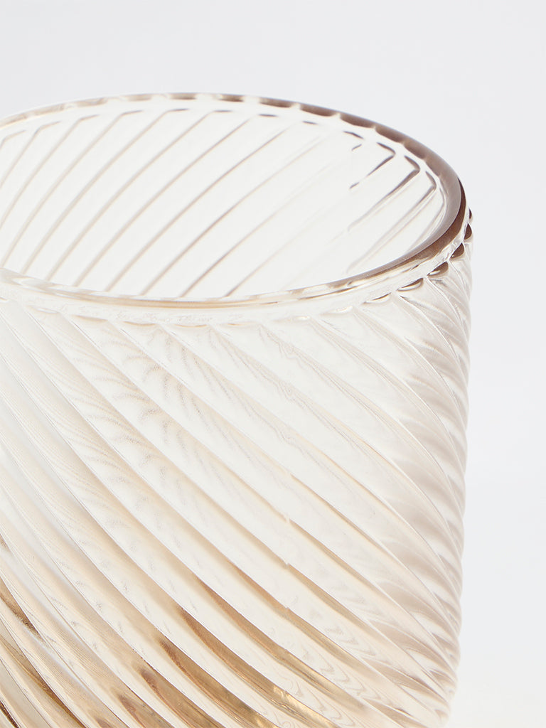 Westside Home Beige Ombre Ribbed Water Glass