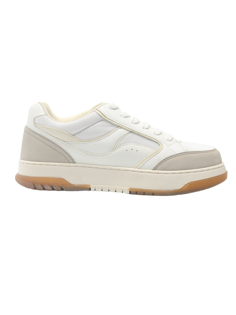 SOLEPLAY White Mesh Detailed Lace-Up Sneakers