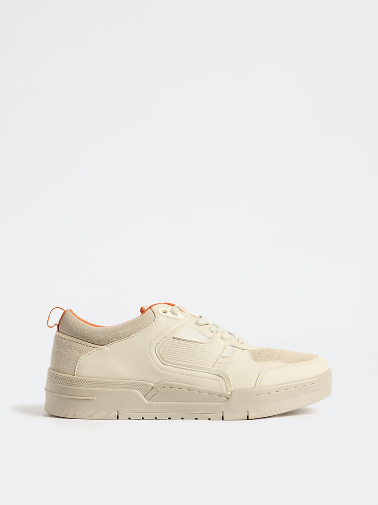 SOLEPLAY Off-White Perforated Lace-Up Sneakers