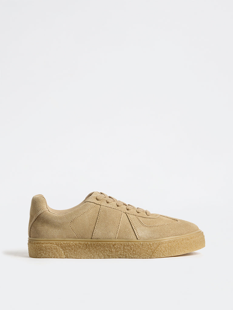SOLEPLAY Brown Suede Lace-Up Sneakers
