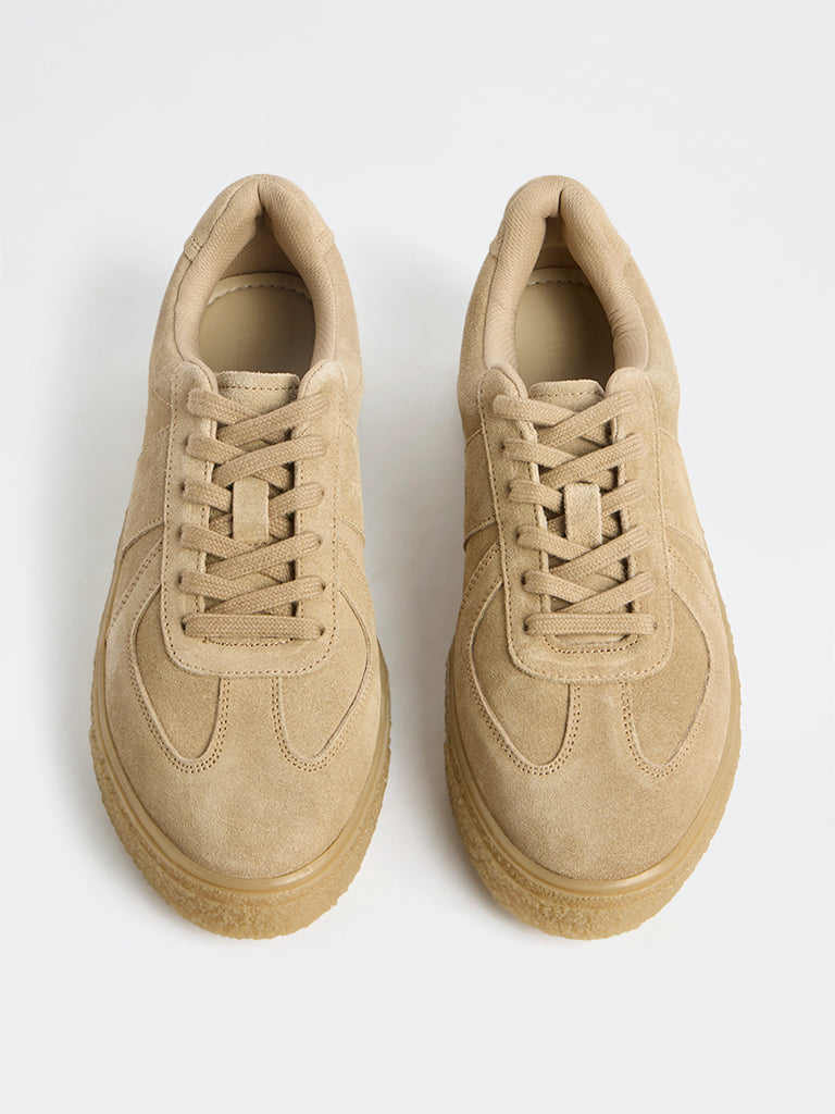 SOLEPLAY Brown Suede Lace-Up Sneakers
