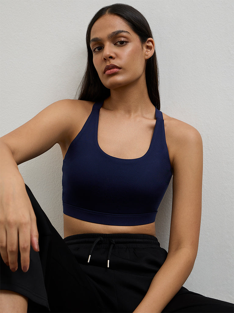 Nuoflexx Navy Cross-Back Sports Bra
