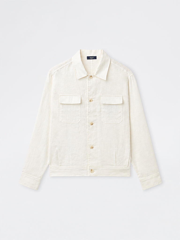 Ascot Off-White Relaxed-Fit Linen Jacket