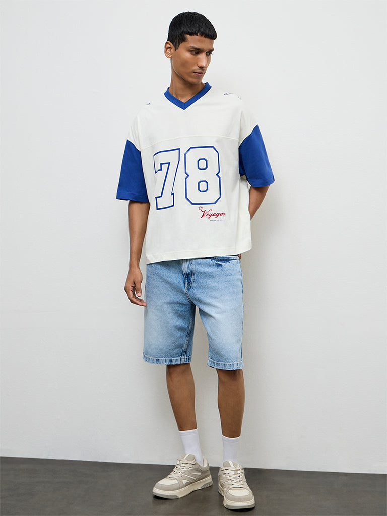 Nuon Off-White Numerical Printed Oversized-Fit Cotton T-Shirt