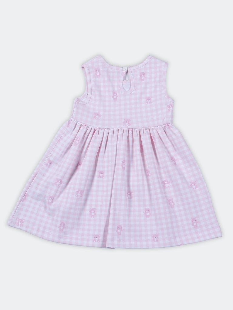 HOP Baby Girls Multi-Colored Printed Fit and Flare Cotton Dress Set