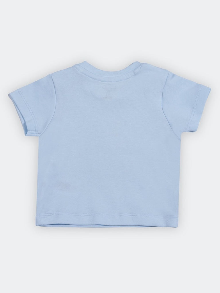 HOP Baby Boys Blue Printed Cotton T-Shirt