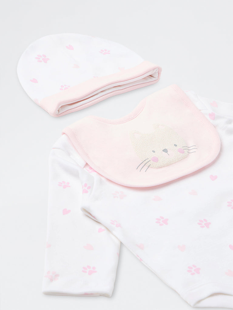 HOP Baby Girls Pink Printed Cotton Gift Set - Pack of 8