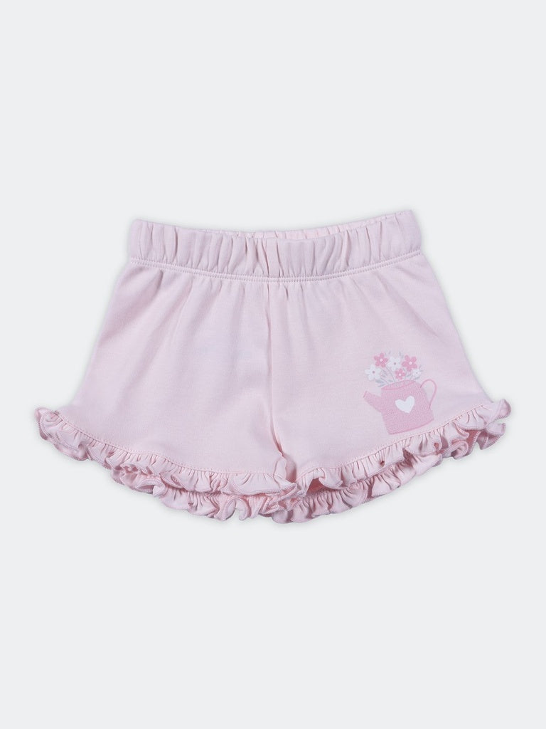 HOP Baby Girls Multi-Colored Rabbit Printed Cotton Shorts