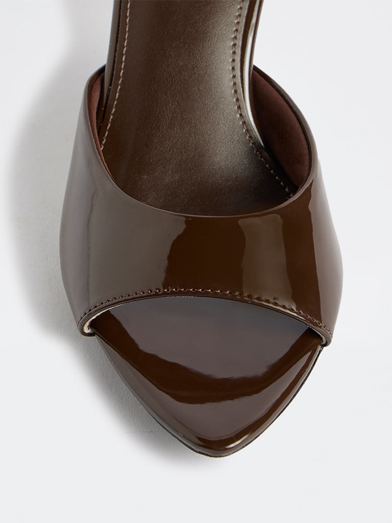 LUNA BLU Dark Brown Heel Mules