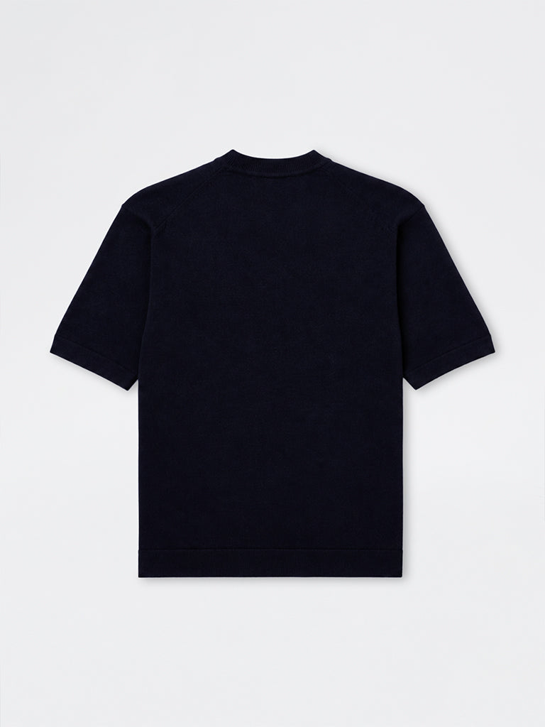 Ascot Navy Relaxed-Fit Cotton-Blend T-Shirt