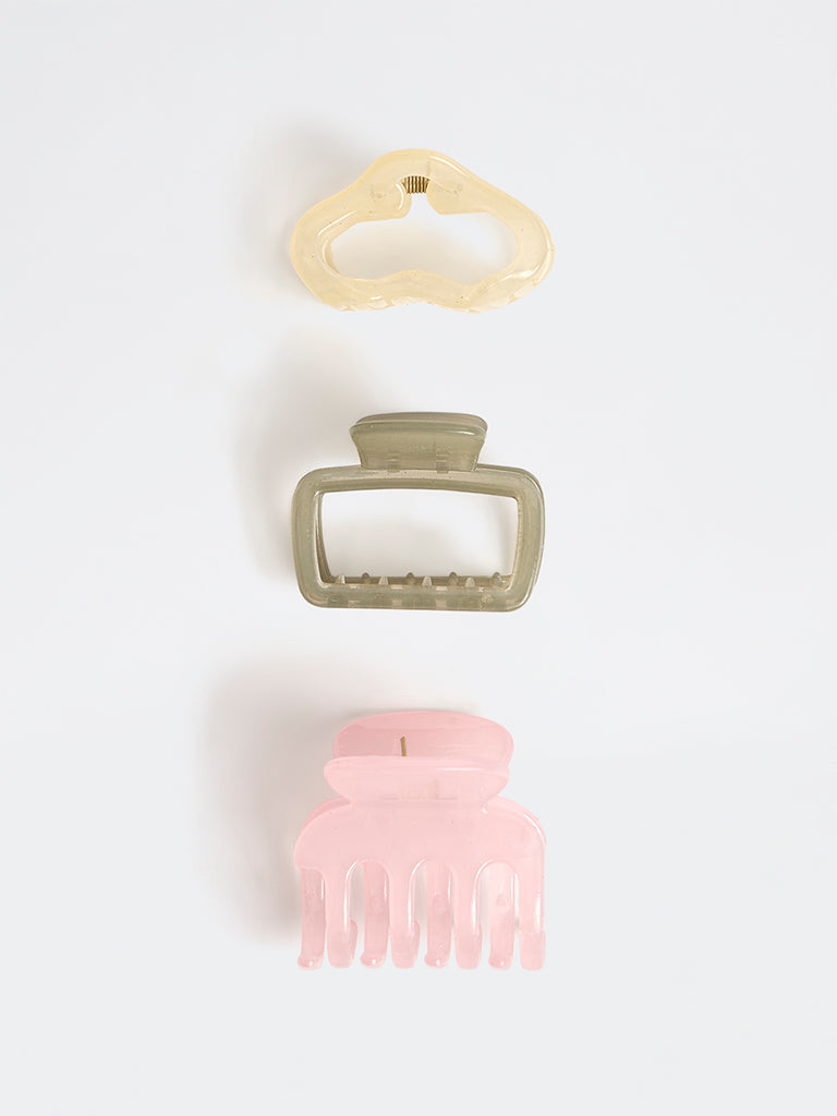 Westside Accessories Multicolour Claw Clips - Pack of 3