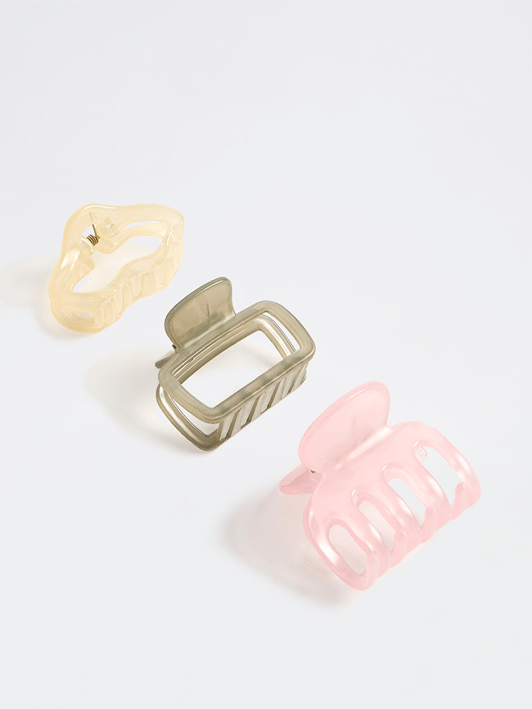 Westside Accessories Multicolour Claw Clips - Pack of 3