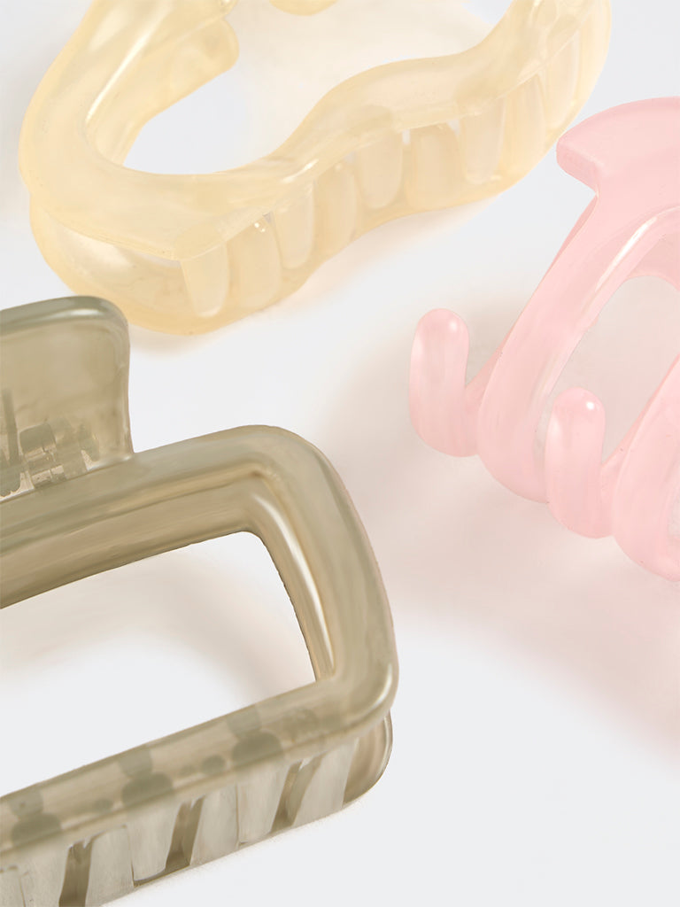 Westside Accessories Multicolour Claw Clips - Pack of 3