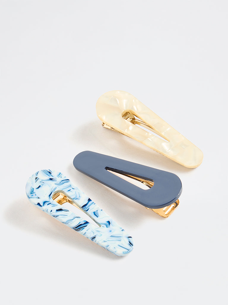 Westside Accessories Multi Colour Fancy Acrylic Clips - Pack of 3