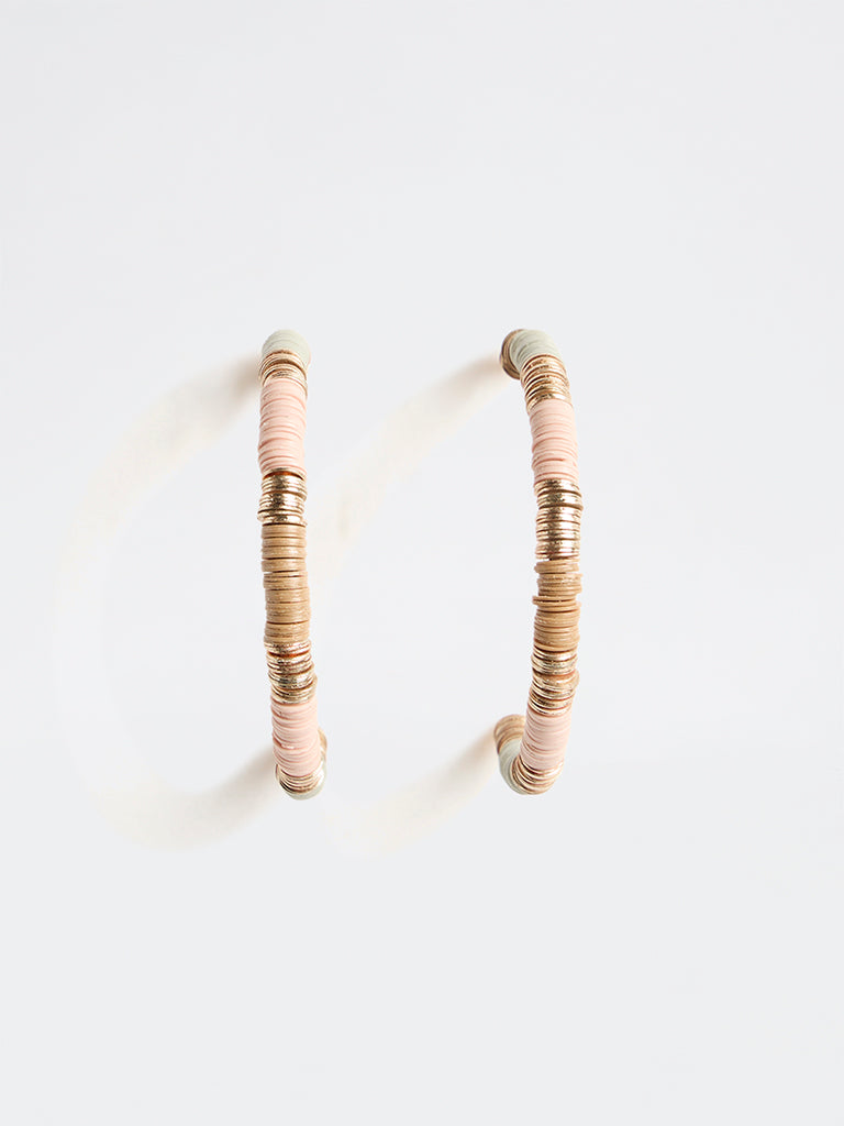 Westside Accessories Multi Color Beaded Hoop Earrings