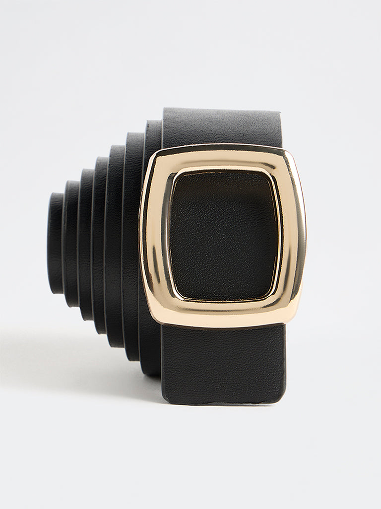 Westside Accessories Black Square Buckle Belt