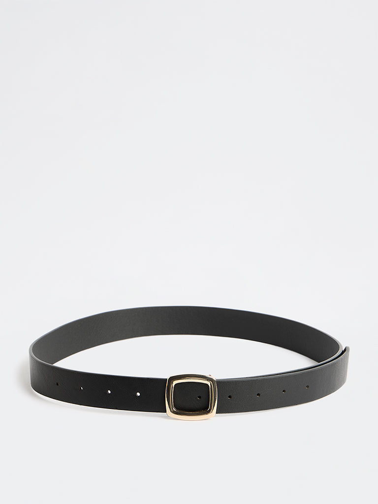 Westside Accessories Black Square Buckle Belt