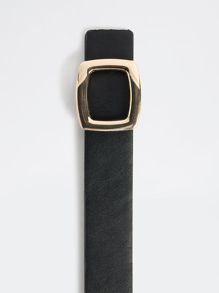 Westside Accessories Black Square Buckle Belt