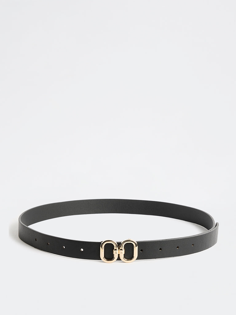 Westside Accessories Black Oval Buckle Belt
