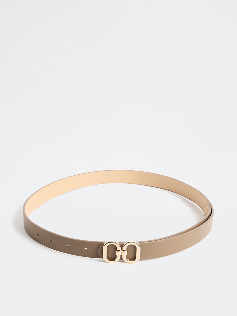 Westside Accessories Brown Oval Buckle Belt