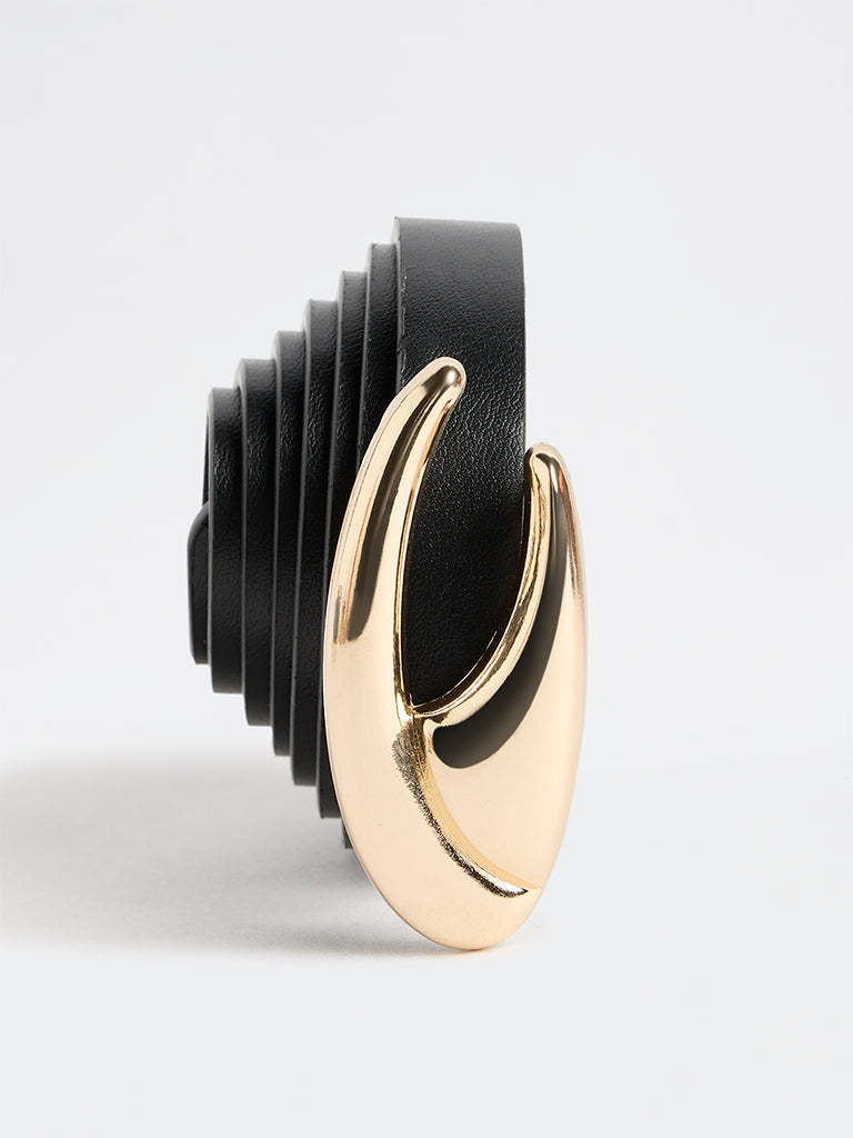 Westside Accessories Black Puff Buckle Belt