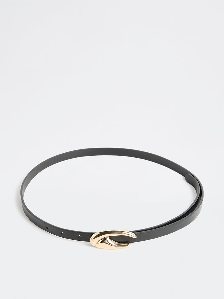 Westside Accessories Black Puff Buckle Belt