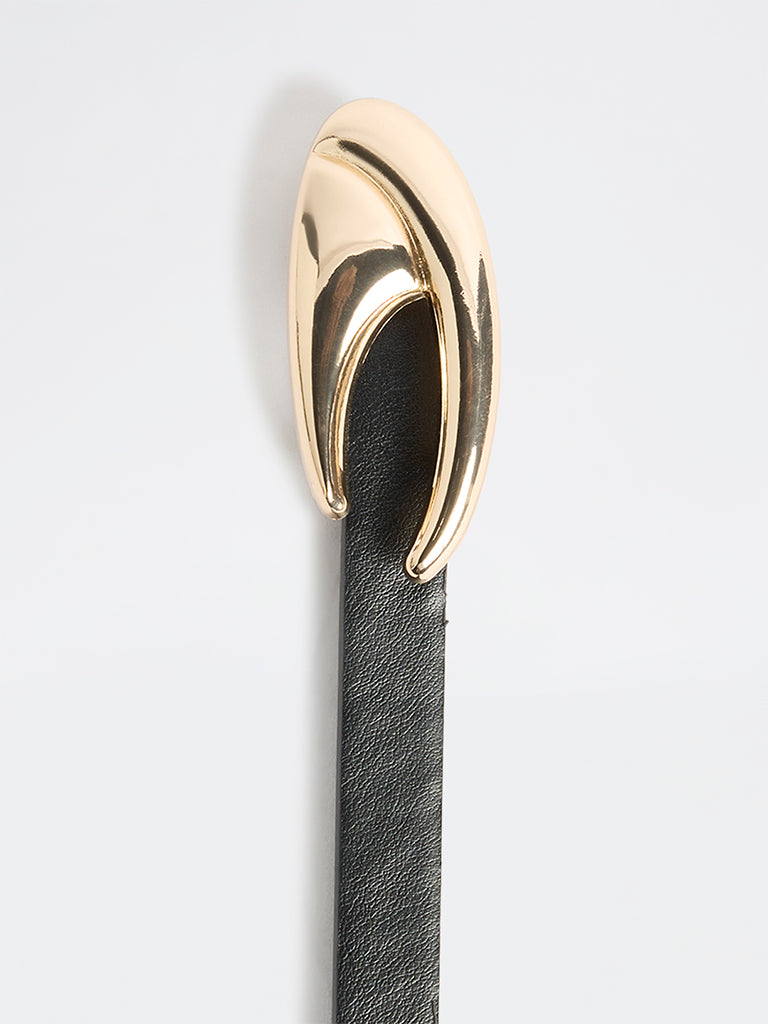 Westside Accessories Black Puff Buckle Belt