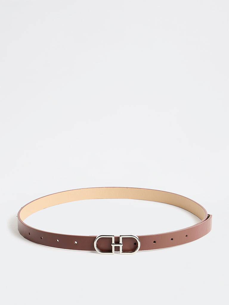 Westside Accessories Brown Saddle Buckle Belt