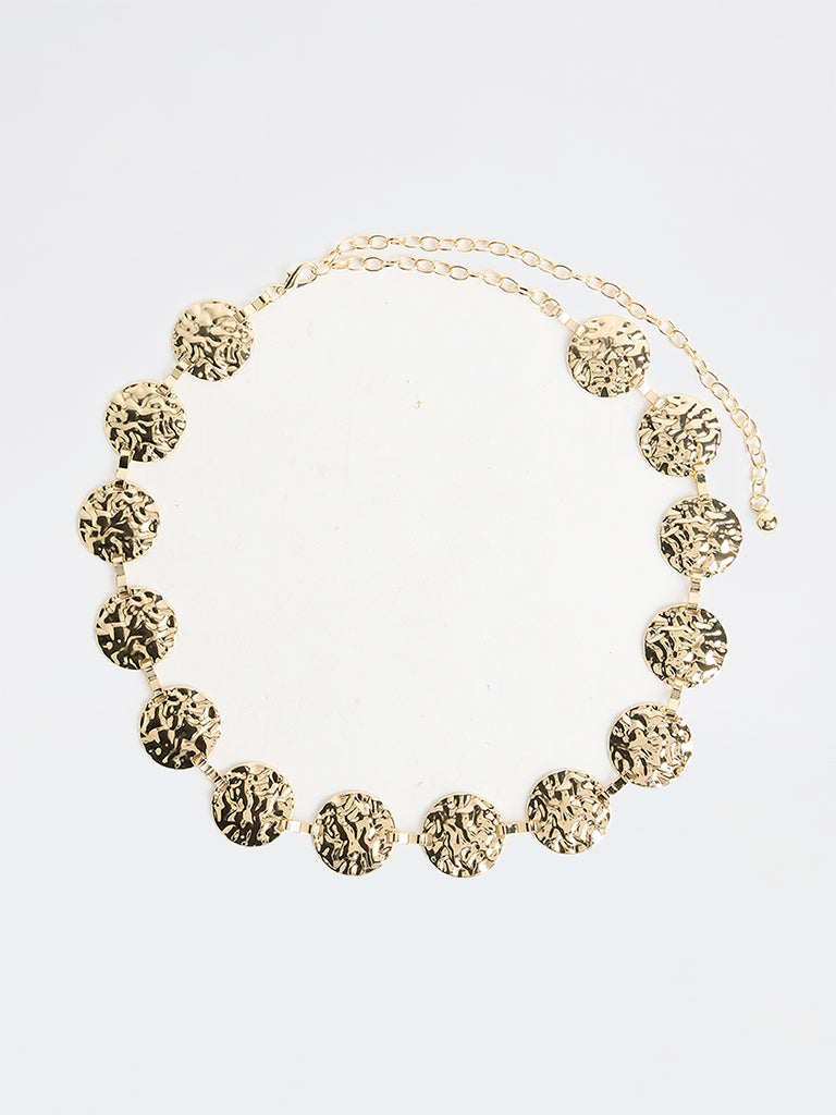 Westside Accessories Gold Hammered Coin Belt