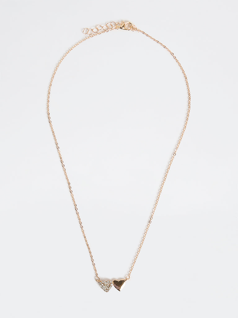 Westside Accessories Gold Heart Stone Necklace