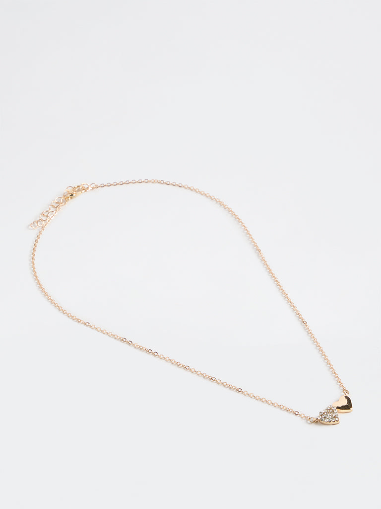 Westside Accessories Gold Heart Stone Necklace