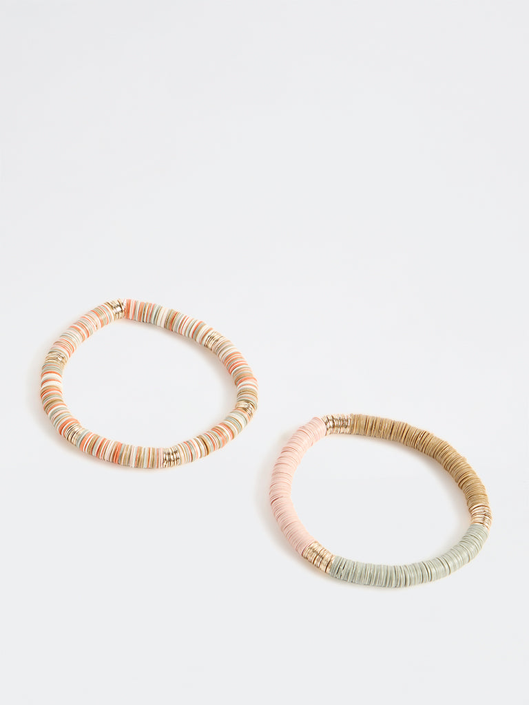 Westside Accessories Multicoloured Beaded Elastic Bracelets