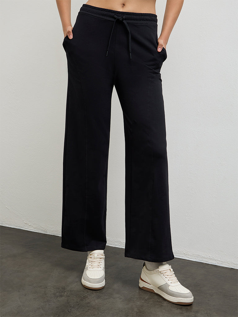 Nuoflexx Black High-Rise Cotton Pants