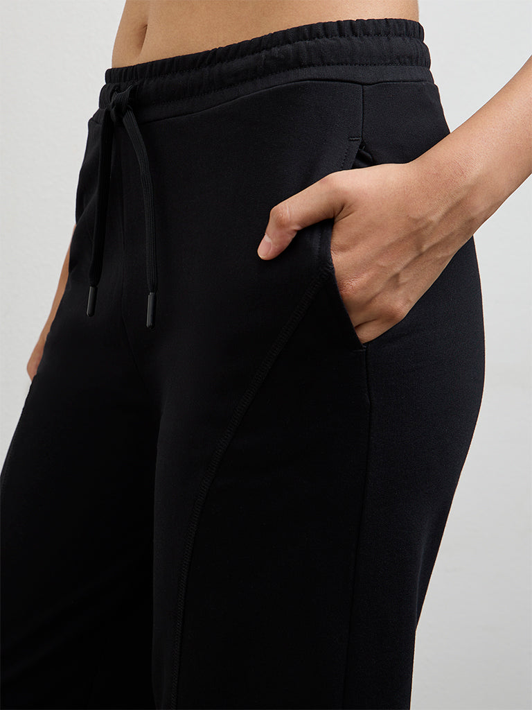 Nuoflexx Black High-Rise Cotton Pants