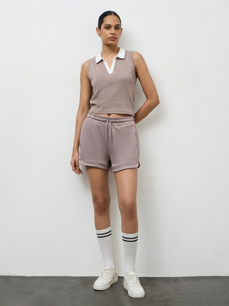 Nuoflexx Taupe High-Rise Shorts
