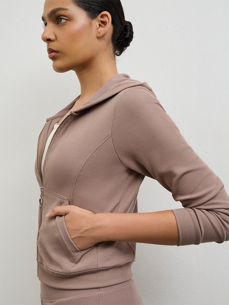 Nuoflexx Dusty Brown Hooded Jacket