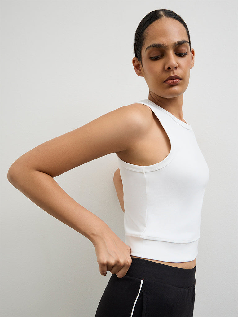 Nuoflexx Off-White Cotton Tank Top