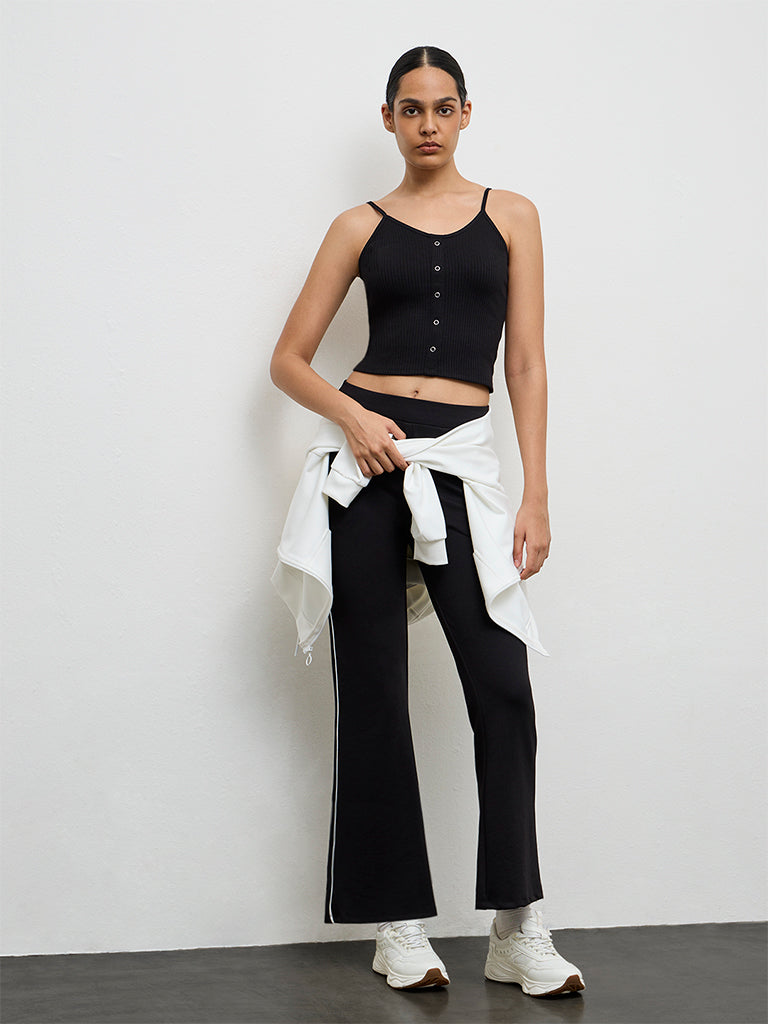 Nuoflexx Black Ribbed Top