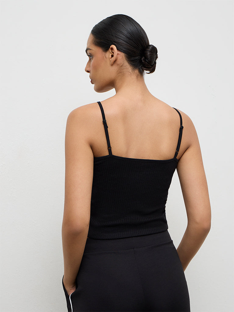 Nuoflexx Black Ribbed Top