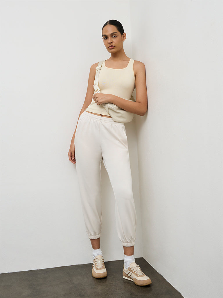 Nuoflexx Cream Ribbed Tank Top