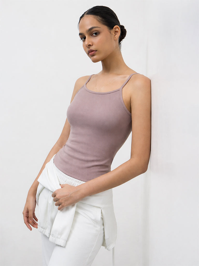 Nuoflexx Taupe Ribbed Top