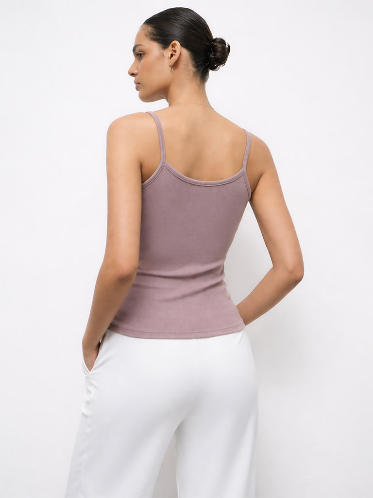 Nuoflexx Taupe Ribbed Top
