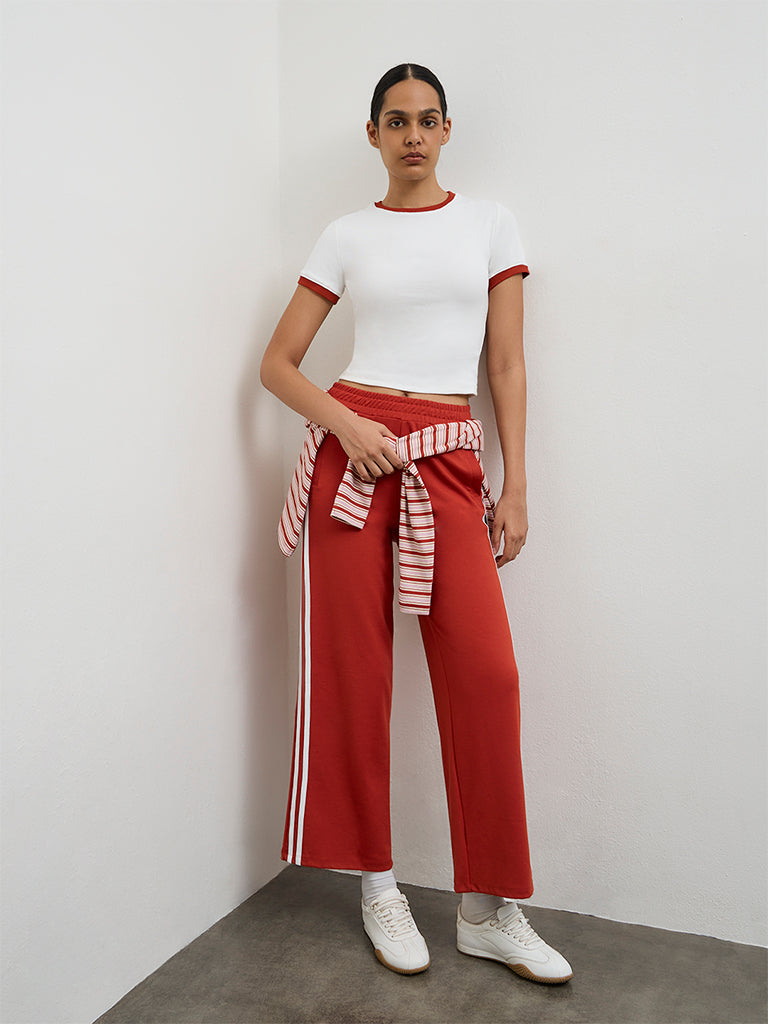 Nuoflexx Off-White Cotton-Blend T-Shirt