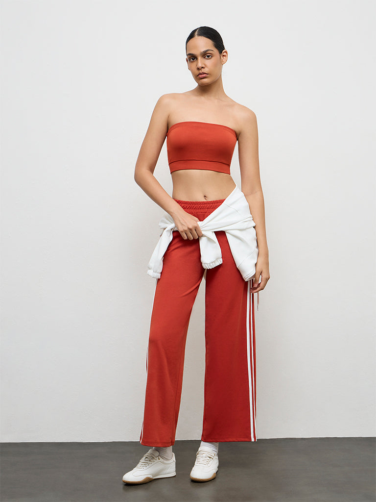 Buy Nuoflexx Red Cotton-Blend Tube Top from Westside