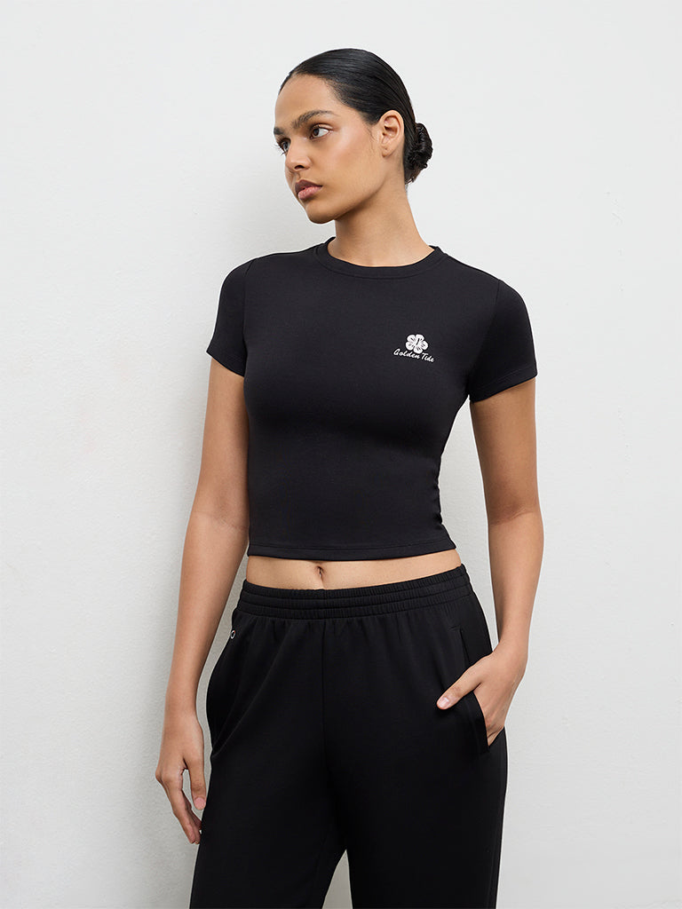 Nuoflexx Black Printed T-Shirt